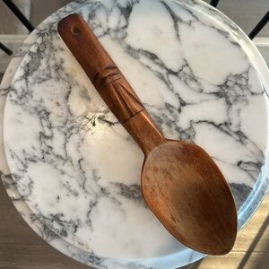 Wooden Salad Serving Spoon Large Tiki Style Handcrafted